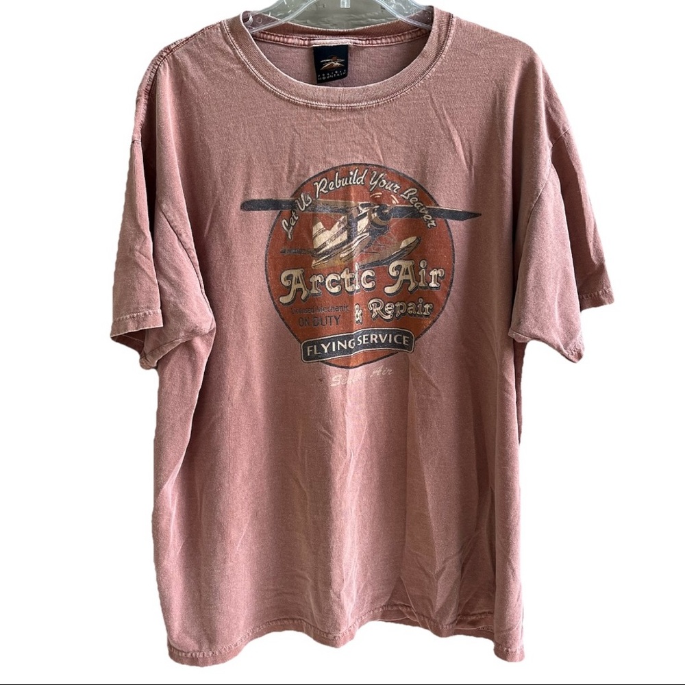 Vintage Arctic Air &‎ Repair Flying Service T-Shirt Men XL Brown Seattle Air Tee